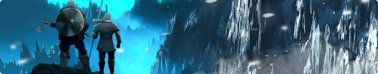 Sell New World Items, Two characters standing over a cliff watching the cold montains