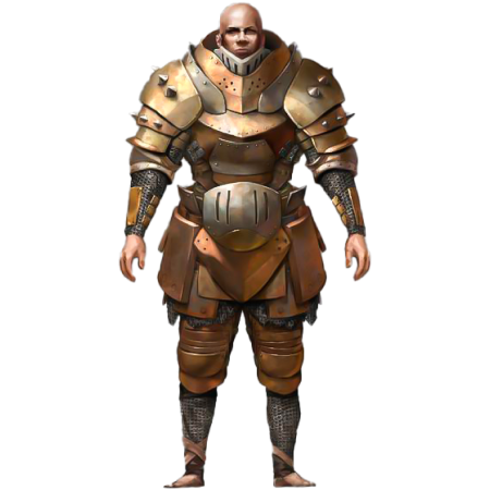 Sell POE Currency, Armored bald knight standing