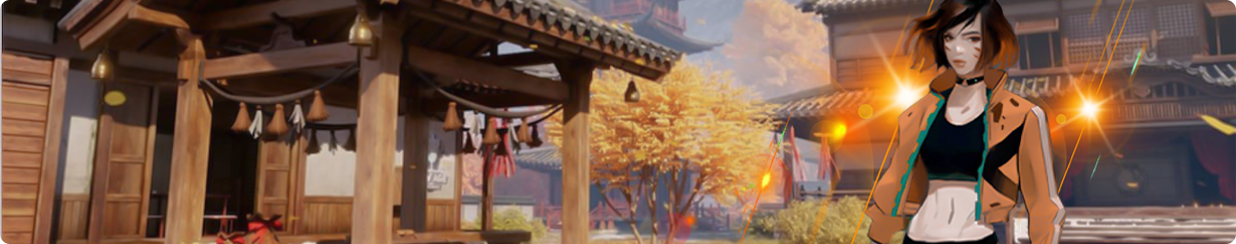 Female warrior in asian houses landscape