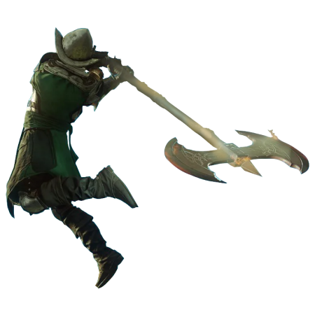 Buy New World Gold, Character jumping to strike with a giant axe